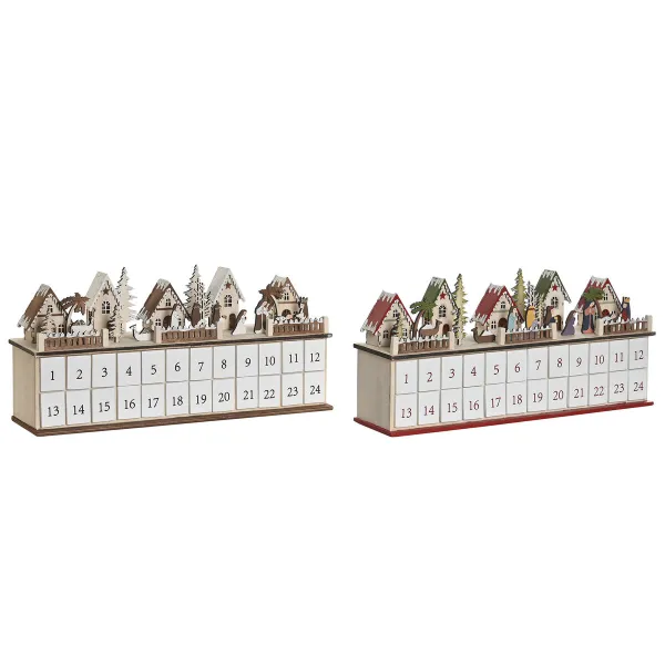 Рождественский календарь DKD Home Decor Деревянный 45 x 11 x 23 cm (2 штук)