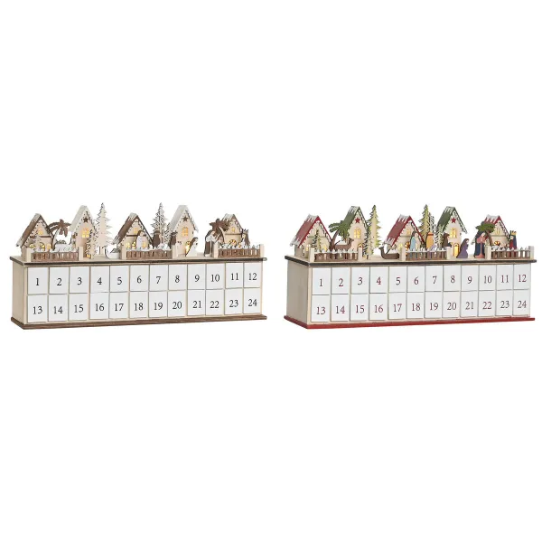 Рождественский календарь DKD Home Decor Деревянный 45 x 11 x 23 cm (2 штук)