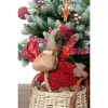 Joulukuusenpallo DKD Home Decor Punainen Harmaa Poro 27 x 19 x 32 cm (2 osaa)