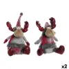 Ziemassvētku Nieciņš DKD Home Decor Sarkans Pelēks Ziemeļbrieži 27 x 19 x 32 cm (2 gb.)