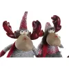 Ziemassvētku Nieciņš DKD Home Decor Sarkans Pelēks Ziemeļbrieži 27 x 19 x 32 cm (2 gb.)