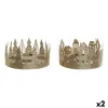 Ziemassvētku Sveces Turētājs DKD Home Decor Bronza Dabisks 16,5 x 16,5 x 8,5 cm (2 gb.)
