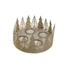 Рождественский подсвечник DKD Home Decor Позолоченный Натуральный 16,5 x 16,5 x 8,5 cm (2 штук)