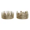 Ziemassvētku Sveces Turētājs DKD Home Decor Bronza Dabisks 16,5 x 16,5 x 8,5 cm (2 gb.)