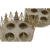 Ziemassvētku Sveces Turētājs DKD Home Decor Bronza Dabisks 16,5 x 16,5 x 8,5 cm (2 gb.)