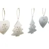 Подвесной декор DKD Home Decor Белый Серый Металл 7 x 2 x 7 cm (6 Предметы) (2 штук)