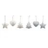 Подвесной декор DKD Home Decor Белый Серый Металл 7 x 2 x 7 cm (6 Предметы) (2 штук)