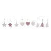 Kabantis dekoras DKD Home Decor Rožinė Šviesiai rožinis Medžio 6,5 x 1 x 6,5 cm (9 Dalys) (3 vnt.)