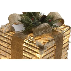 Новогоднее украшение DKD Home Decor Белый Позолоченный Натуральный 25 x 25 x 25 cm (3 Предметы)