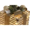 Joulukuusenpallo DKD Home Decor Valkoinen Kullattu Luonnollinen 25 x 25 x 25 cm (3 Kappaletta)