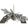 Joulukranssi DKD Home Decor Luonnollinen korihuonekalut Ananas Lumisade 32 x 7 x 32 cm (2 osaa)