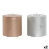 LED Kynttilä DKD Home Decor Kullattu Hopeinen 15 x 15 x 15 cm (AA) (2 osaa)