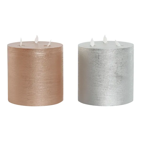 Вуаль LED DKD Home Decor Позолоченный Серебристый 15 x 15 x 15 cm (AA) (2 штук)