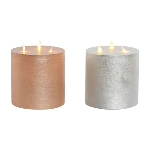 Вуаль LED DKD Home Decor Позолоченный Серебристый 15 x 15 x 15 cm (AA) (2 штук)
