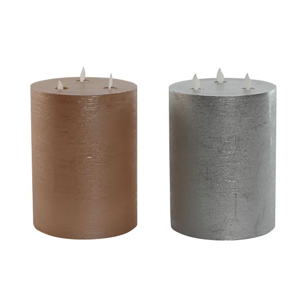 Вуаль LED DKD Home Decor Позолоченный Серебристый 15 x 15 x 20 cm (AA) (2 штук)