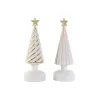 Новогоднее украшение DKD Home Decor Белый Позолоченный 9 x 9 x 25 cm (2 штук)