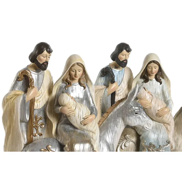 Christmas nativity set DKD Home Decor Blue White Brown Silver Resin 23,5 x 16 x 32 cm (2 Units)