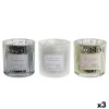 Žvakė DKD Home Decor Balta Auksinis Sidabras 8,8 x 8,8 x 9 cm (3 vnt.)