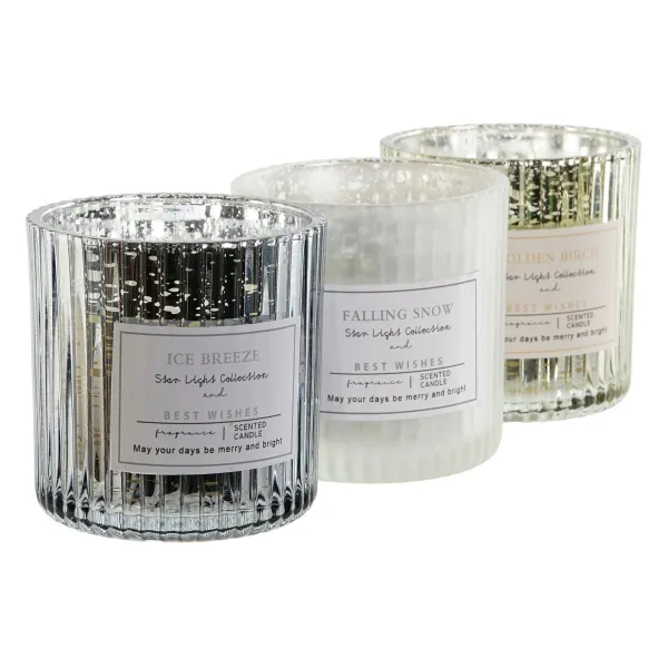 Вуаль DKD Home Decor Белый Позолоченный Серебристый 8,8 x 8,8 x 9 cm (3 штук)