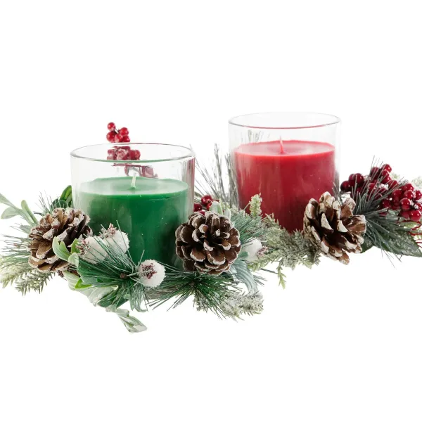Вуаль DKD Home Decor Красный Зеленый 20 x 20 x 9 cm 8 x 8 x 9 cm (2 штук)