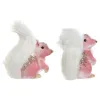 Ziemassvētku Nieciņš DKD Home Decor Balts Rozā Ķirzaka 20 x 11 x 22 cm (2 gb.)