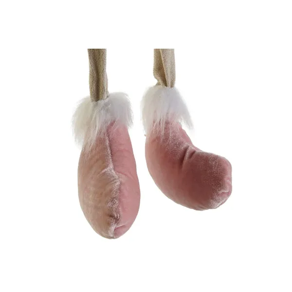 Joulukuusenpallo DKD Home Decor Valkoinen Ruskea Pinkki Poro 17 x 14 x 63,5 cm (2 osaa)
