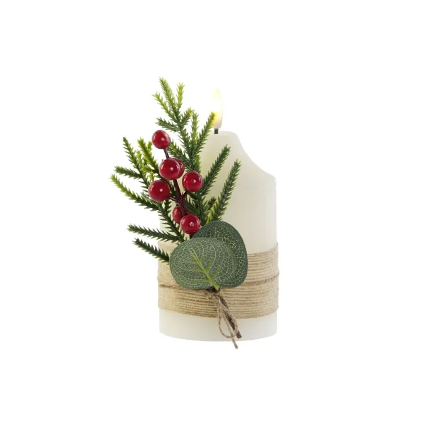Svece LED DKD Home Decor Balts 7 x 7 x 12 cm (AA)