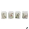 Svece DKD Home Decor Balts 5 x 5 x 6 cm (4 gb.)