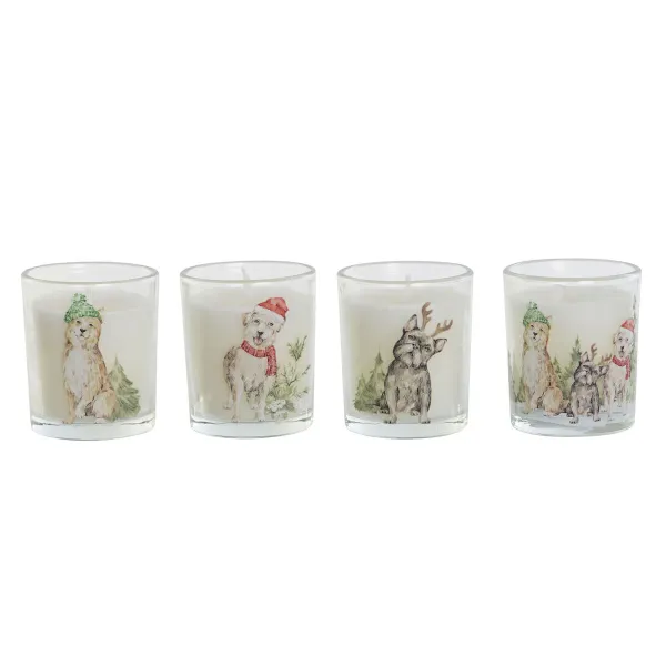 Svece DKD Home Decor Balts 5 x 5 x 6 cm (4 gb.)