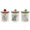 Kynttilä DKD Home Decor Monivärinen Pompomit Joulu 8 x 8 x 9 cm 8 x 8 x 11 cm (3 osaa) (2 osaa)