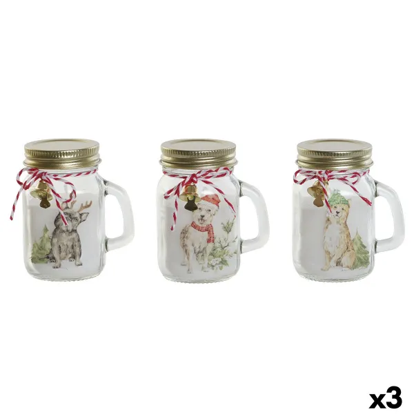 Вуаль DKD Home Decor Белый Позолоченный Рождество 8 x 5 x 9 cm (3 штук)