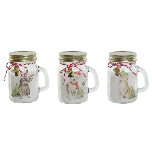 Вуаль DKD Home Decor Белый Позолоченный Рождество 8 x 5 x 9 cm (3 штук)