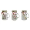 Вуаль DKD Home Decor Белый Позолоченный Рождество 8 x 5 x 9 cm (3 штук)