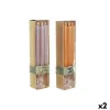 Sveču Komplekts DKD Home Decor Pelēks Oranžs 2 x 2 x 20 cm 4 Daudzums (2 gb.)