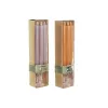 Sveču Komplekts DKD Home Decor Pelēks Oranžs 2 x 2 x 20 cm 4 Daudzums (2 gb.)