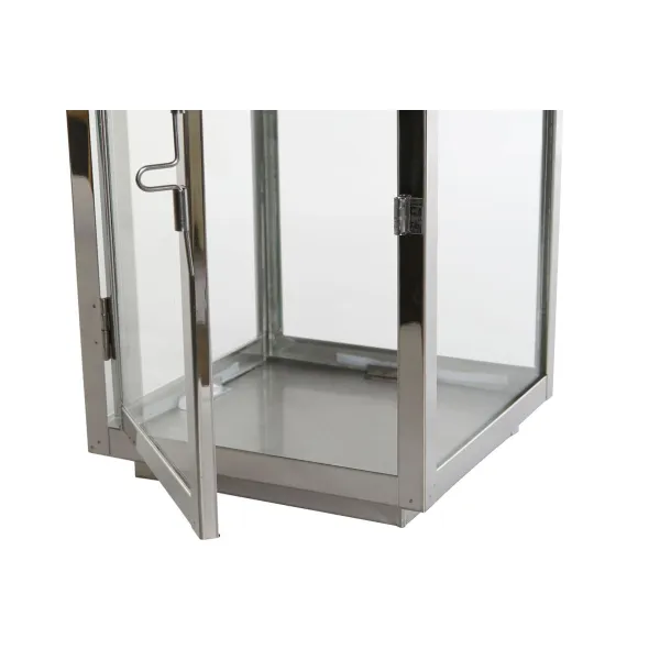 Фонарь DKD Home Decor Позолоченный Серебристый Алюминий Стеклянный 14 x 14 x 35 cm (2 штук)