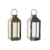 Lantern DKD Home Decor Golden Silver Aluminium Crystal 14 x 14 x 35 cm (2 Units)