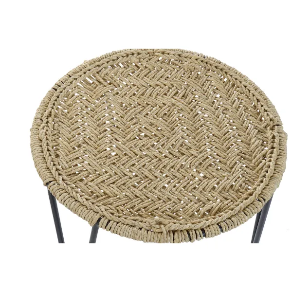 Trijų staliukų rinkinys DKD Home Decor Ruda Juoda Natūralus 62 x 62 x 40 cm 62 x 62 x 40,5 cm