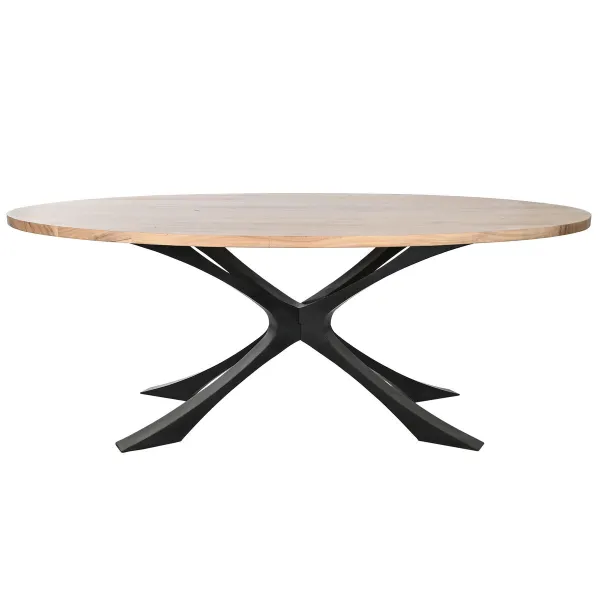 Обеденный стол DKD Home Decor Металл древесина акации 200 x 110 x 76 cm