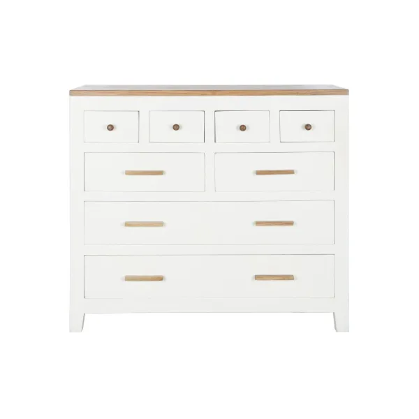 Комод DKD Home Decor Белый Коричневый древесина акации Древесина манго город 110 x 45 x 100 cm