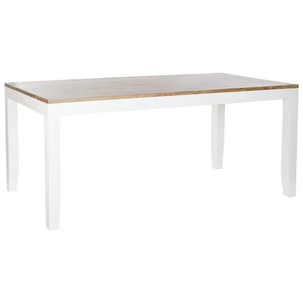 Ruokapöytä DKD Home Decor Valkoinen Ruskea Akaasia Mangopuu 200 x 100 x 80 cm