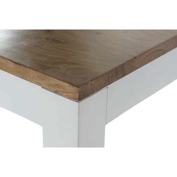 Ruokapöytä DKD Home Decor Valkoinen Ruskea Akaasia Mangopuu 200 x 100 x 80 cm