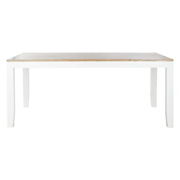 Обеденный стол DKD Home Decor Белый Коричневый древесина акации Древесина манго 200 x 100 x 80 cm