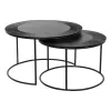 2 tabulu komplekts DKD Home Decor Melns Metāls Alumīnijs 76 x 76 x 44 cm