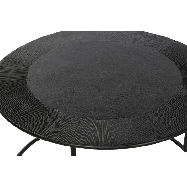 Set of 2 tables DKD Home Decor Musta Metalli Alumiini 76 x 76 x 44 cm