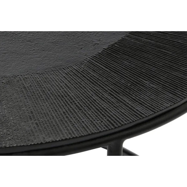 Set of 2 tables DKD Home Decor Musta Metalli Alumiini 76 x 76 x 44 cm