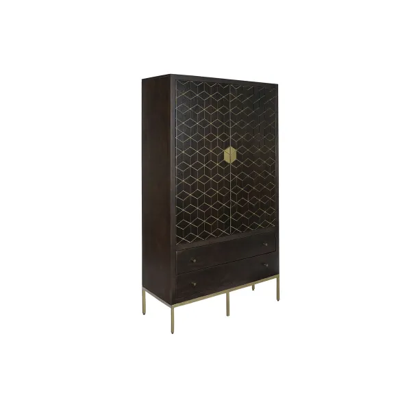 Spintelė DKD Home Decor 100 x 40 x 175 cm Juoda Metalinis Akacija