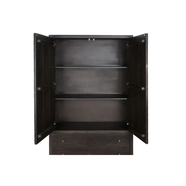 Шкаф DKD Home Decor 100 x 40 x 175 cm Чёрный Металл древесина акации