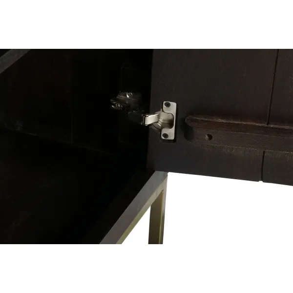 Устройство DKD Home Decor Чёрный Позолоченный Темно-коричневый Металл древесина акации 160 x 40 x 90 cm