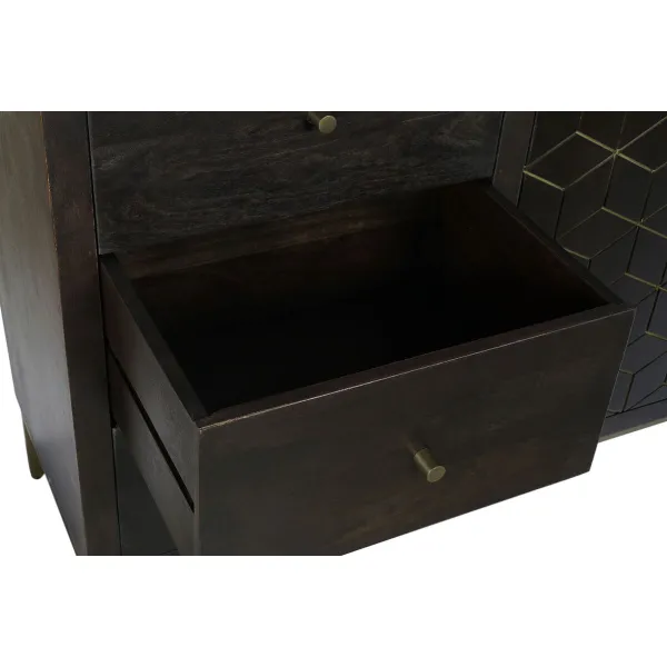 Bufete DKD Home Decor Melns Bronza Tumši brūns Metāls Akācija 160 x 40 x 90 cm